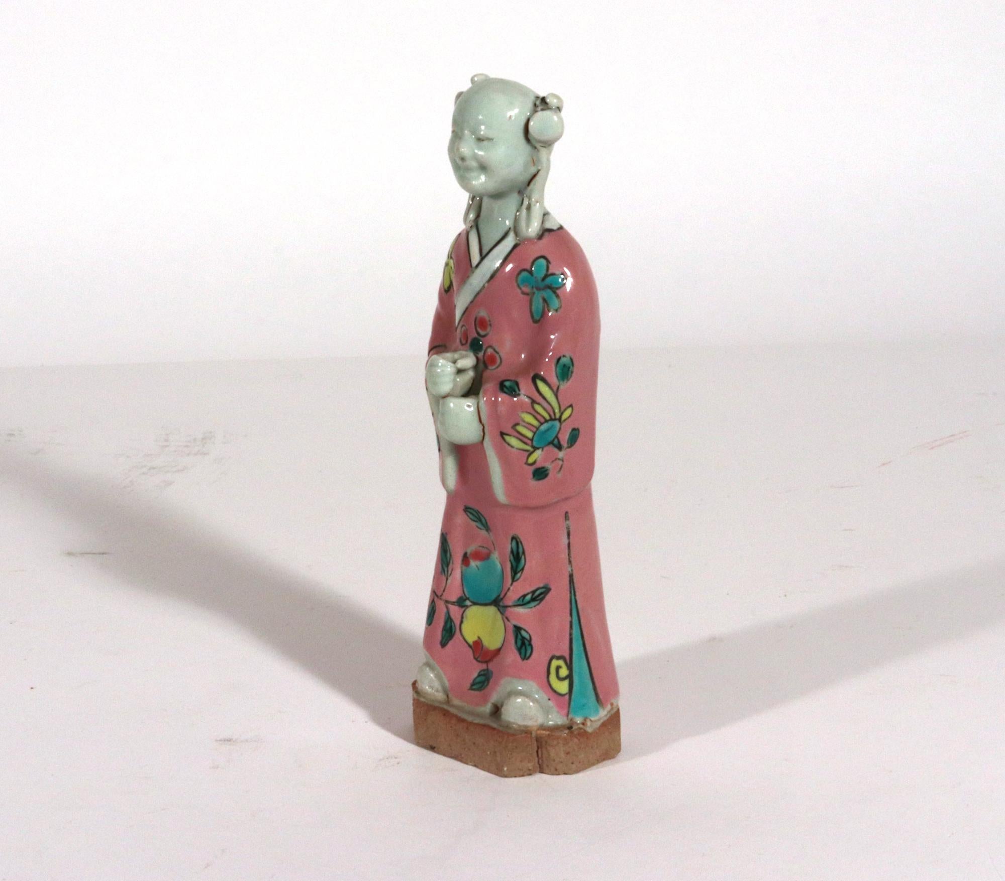 18th Century Chinese Export Porcelain Figures of Attendants, Set of Five For Sale