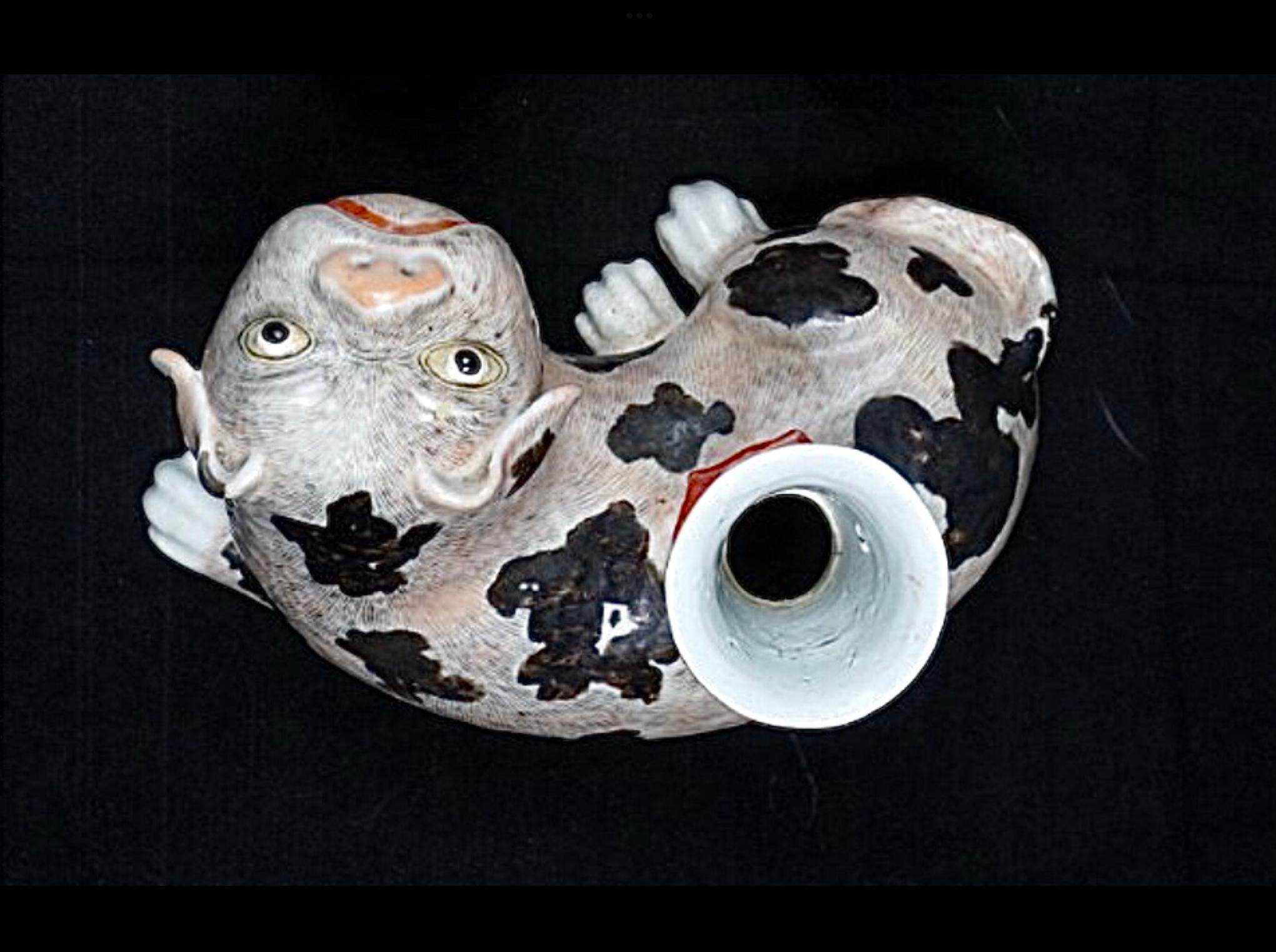 Chinese Export Porcelain Foo Dog Candlestick 3