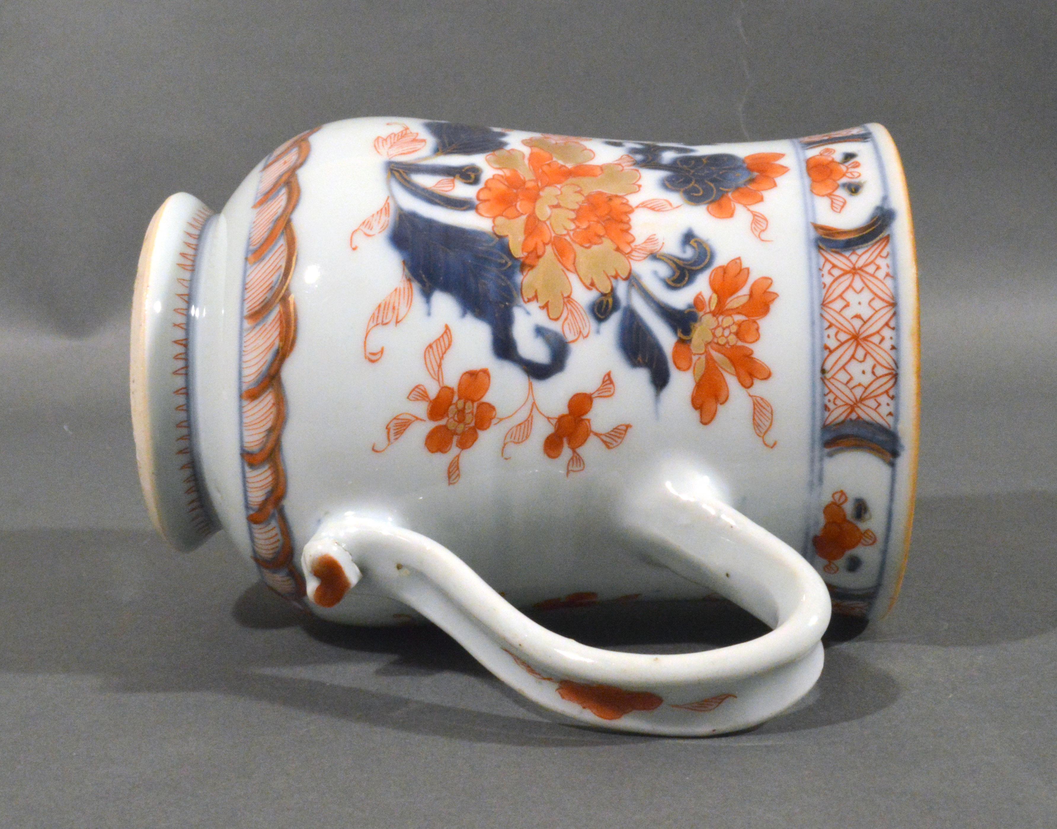 Chinese Export Porcelain Imari Bell-Shaped Large Tankard, circa 1740 In Good Condition In Downingtown, PA