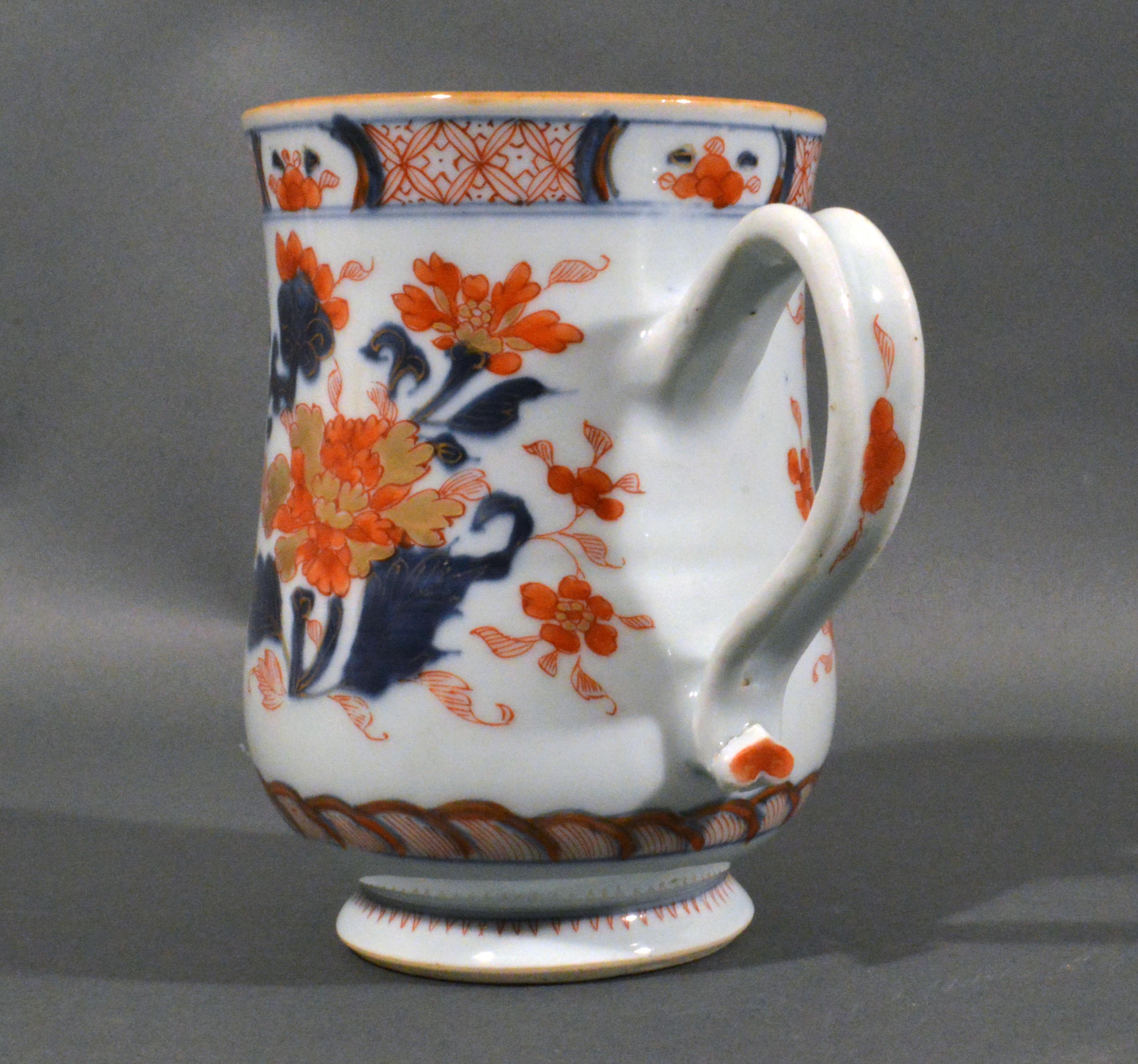 18th Century Chinese Export Porcelain Imari Bell-Shaped Large Tankard, circa 1740