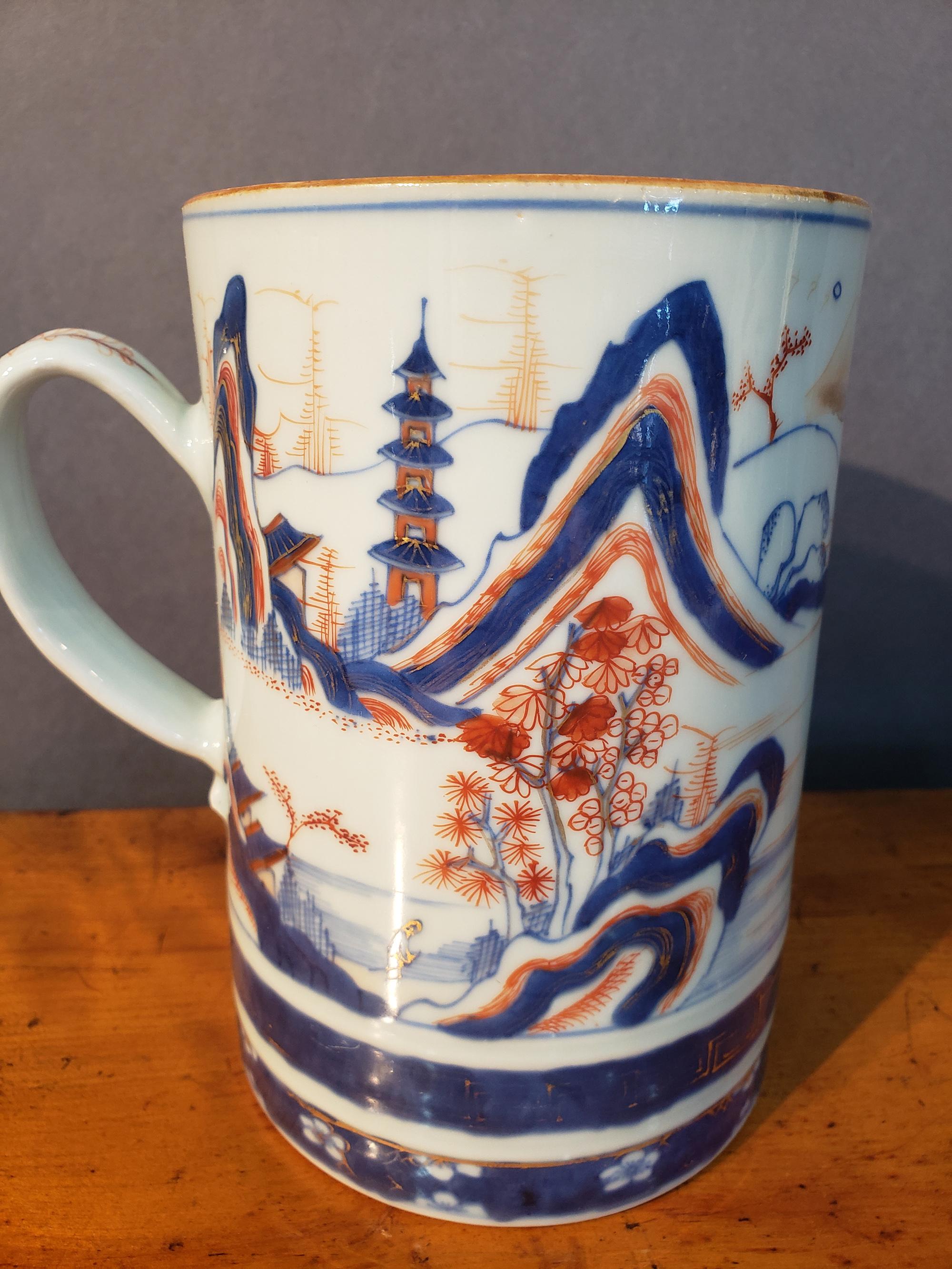 Chinese Export Porcelain Imari Tankard, Circa 1740 1