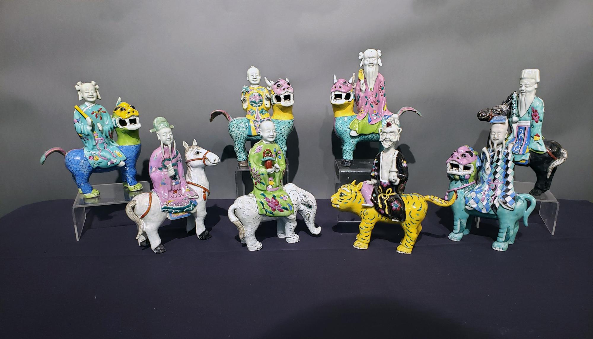 Chinese Export Porcelain Immortals Riding Exotic Beasts 10