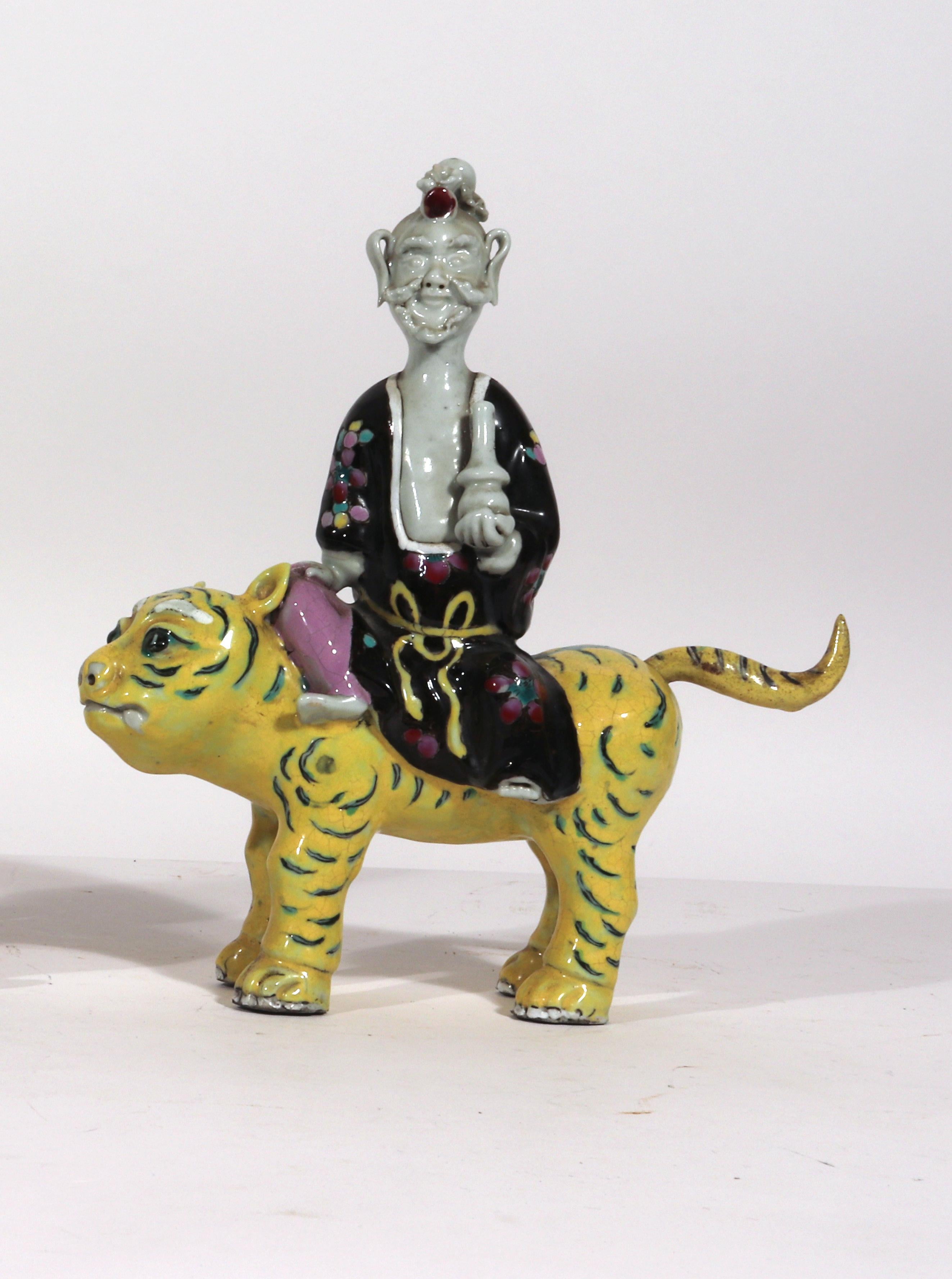 Chinese Export Porcelain Immortals Riding Exotic Beasts 3