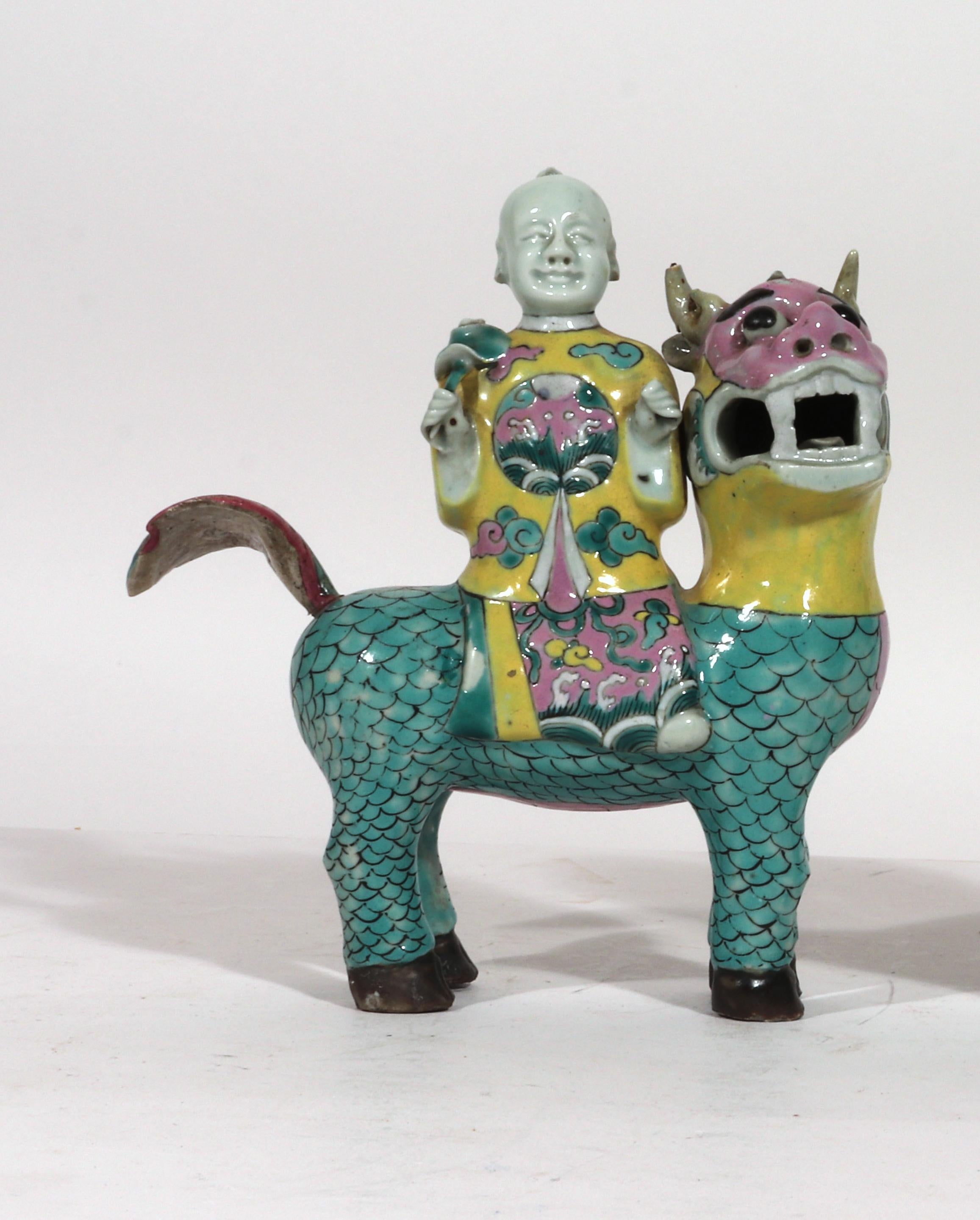 Chinese Export Porcelain Immortals Riding Exotic Beasts 4