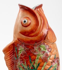 Chinese Export Porcelain Koi Fish Form Vases