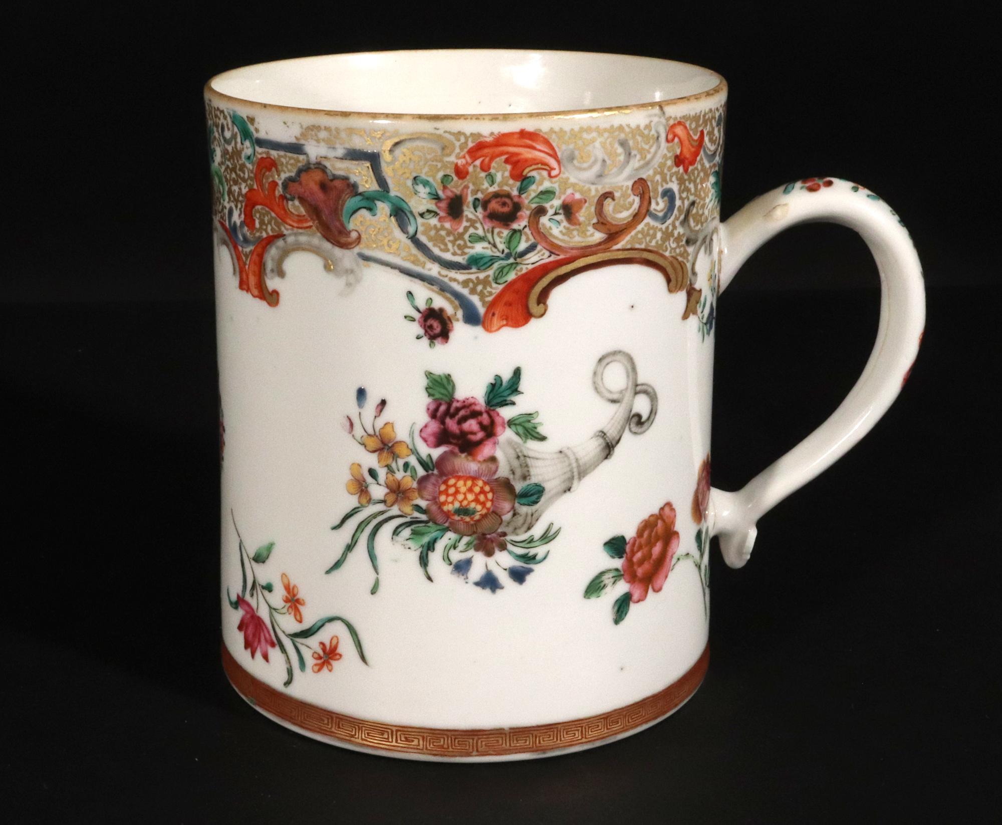 18th Century Chinese Export Porcelain Large Armorial Tankard For Sale