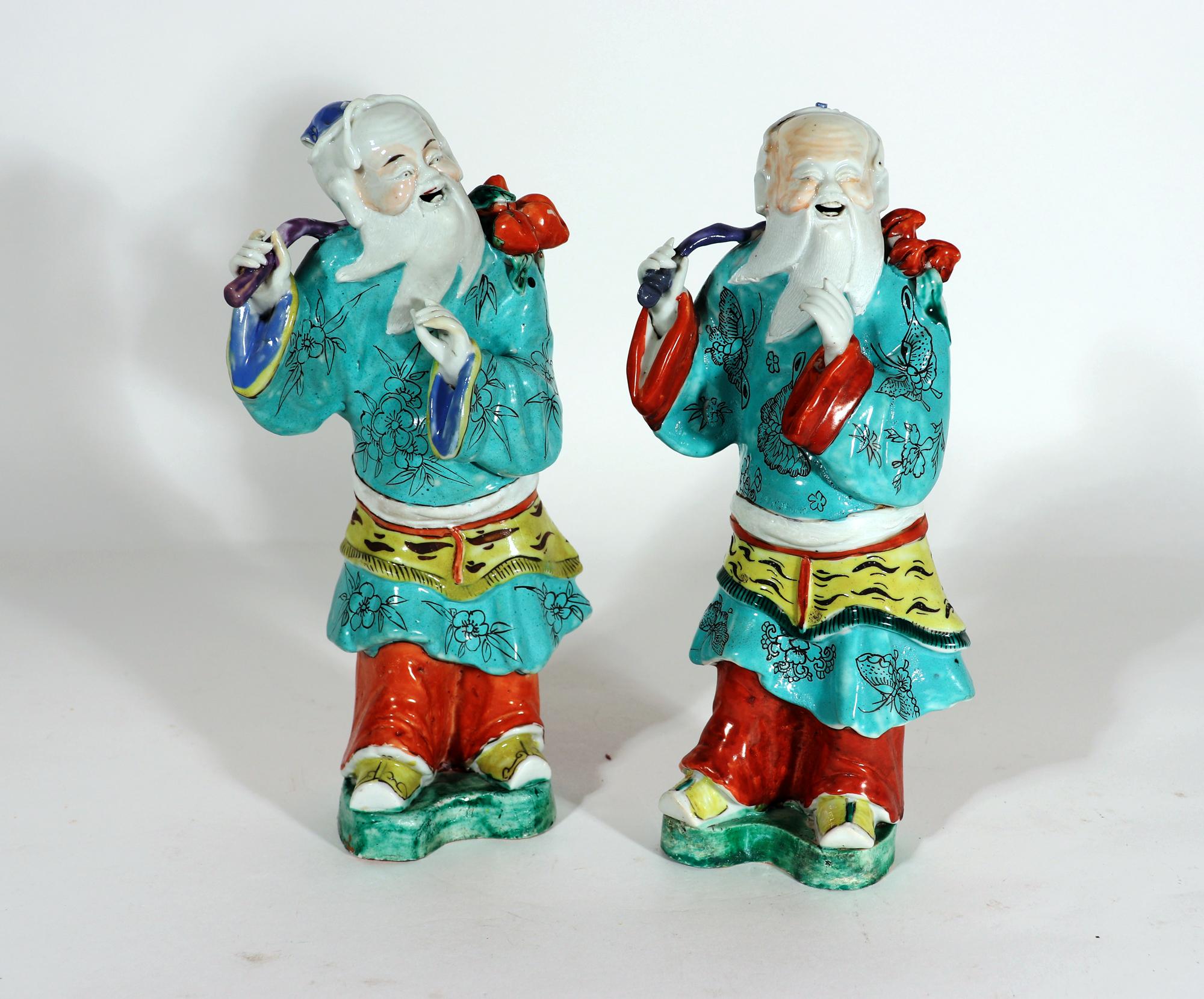 Große Figuren mythischer Charaktere aus chinesischem Exportporzellan (Chinesischer Export) im Angebot