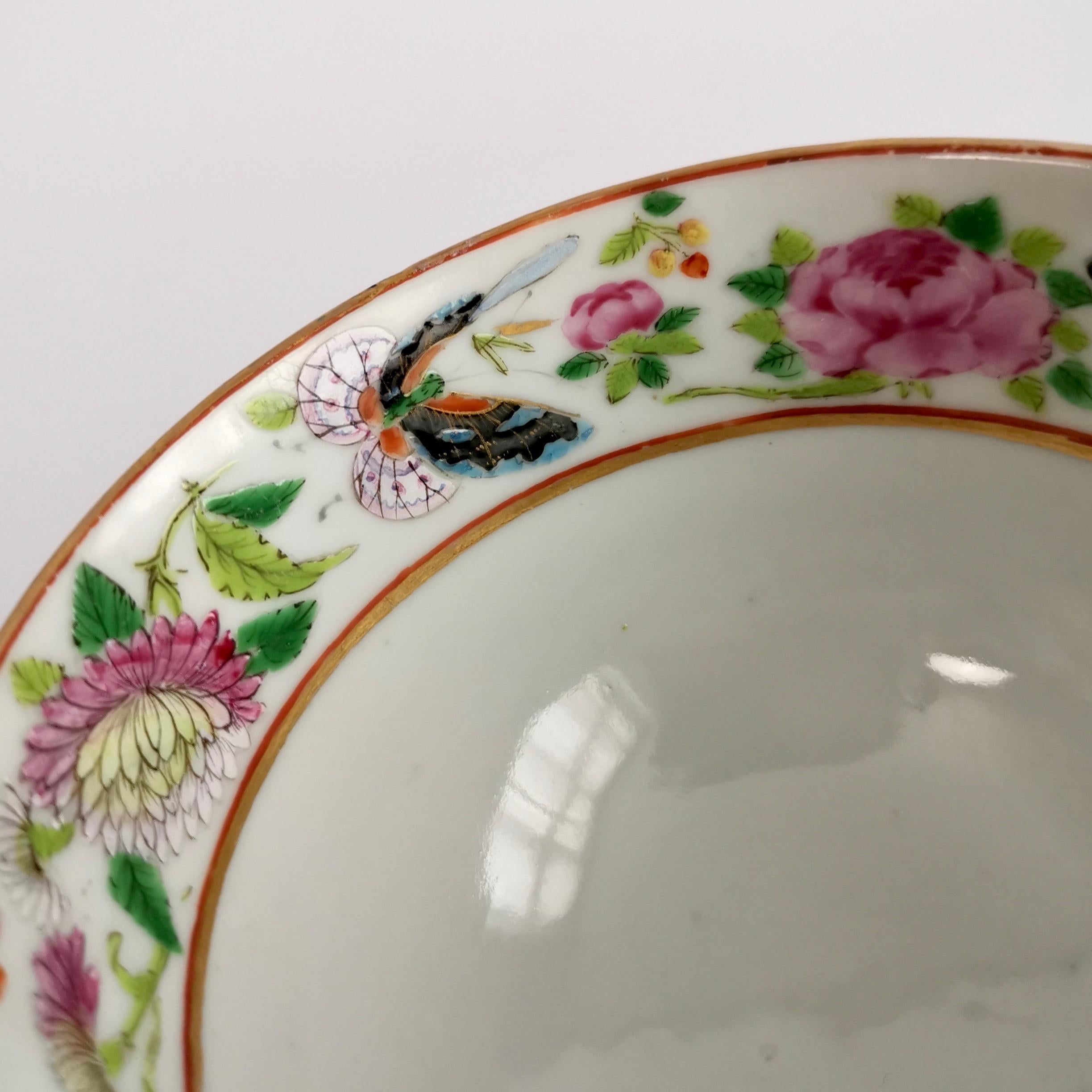 Chinese Export Porcelain Breakfast Teacup, Canton Famille Verte Figures, '1' 4