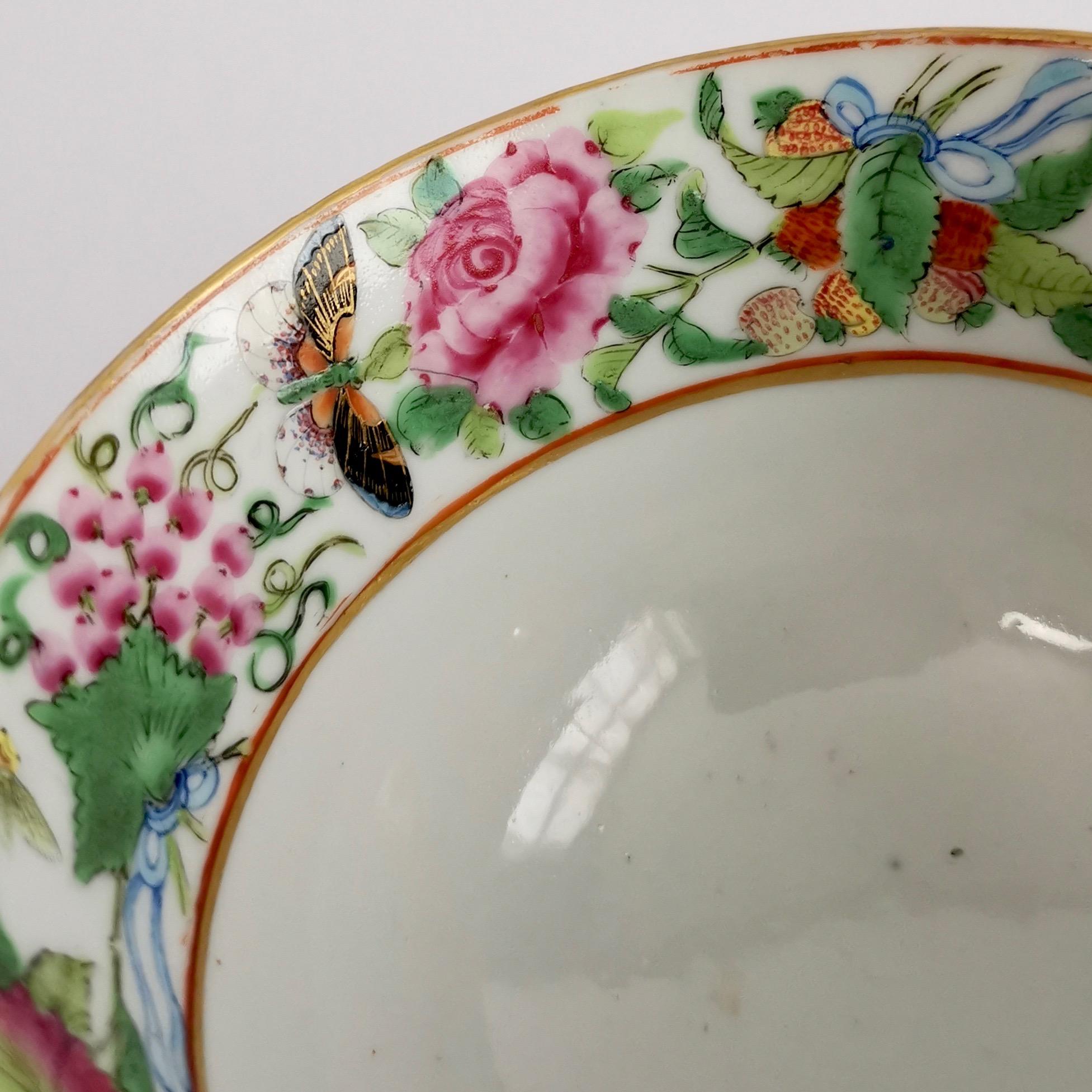Late 19th Century Porcelain Breakfast Teacup, Chinese Export, Canton Famille Verte Figures, '2'