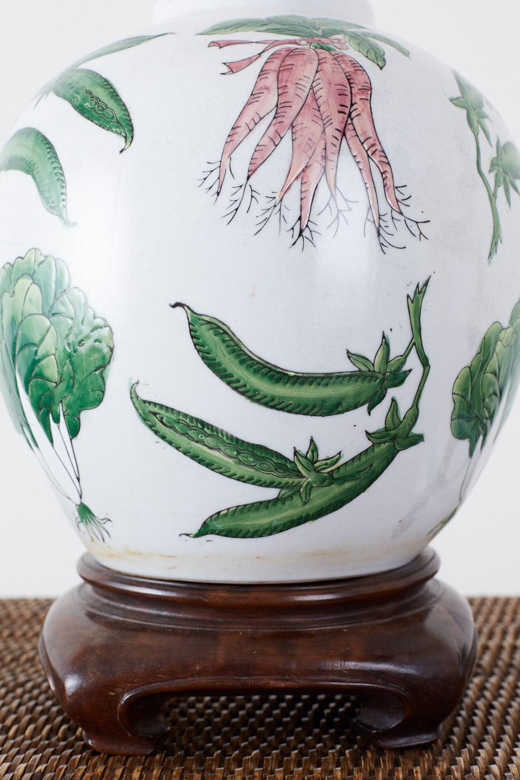 Chinese Export Porcelain Lidded Ginger Jar on Stand 5