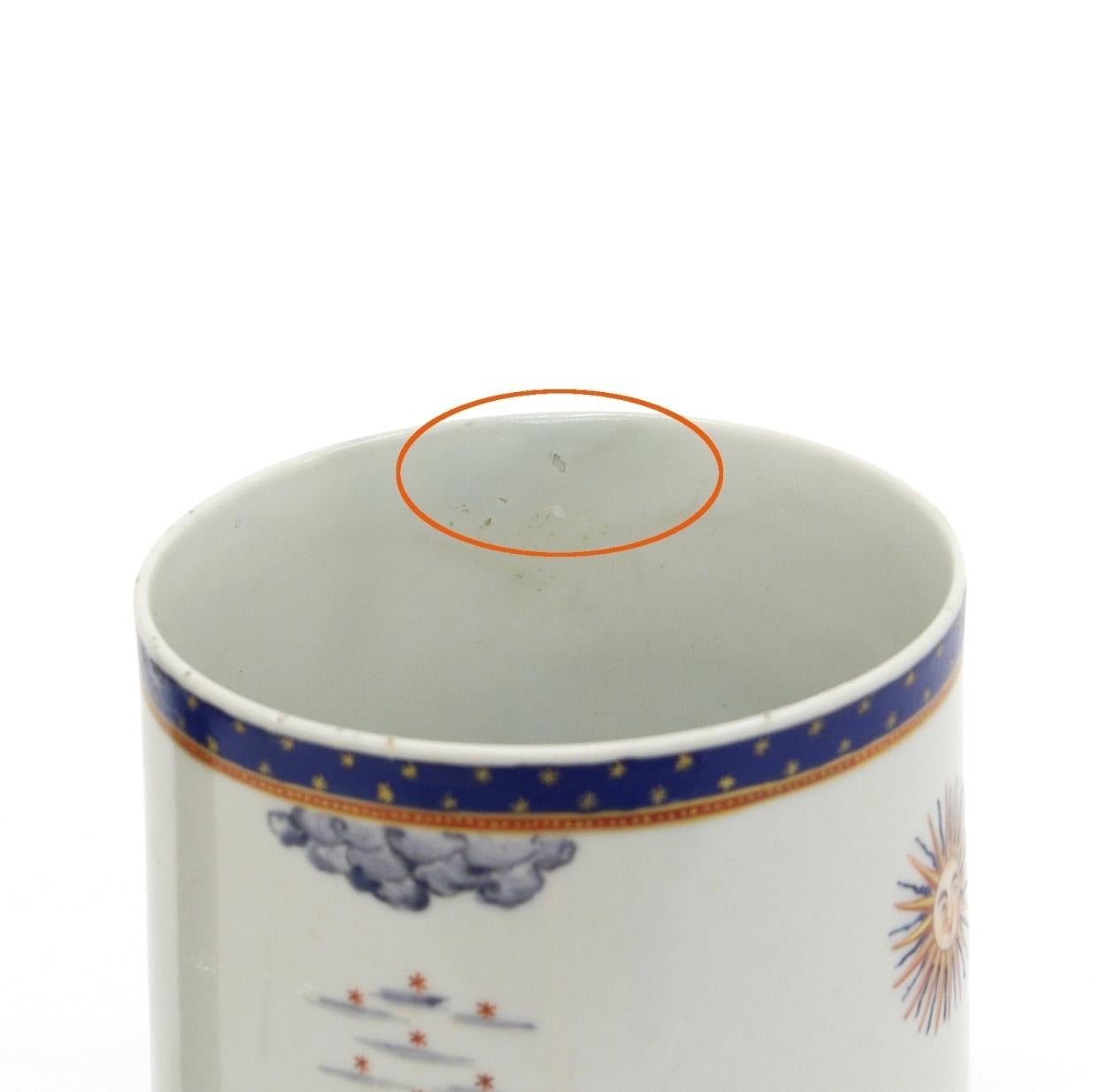 Chinese Export Porcelain Masonic Mug, circa 1795 For Sale 2