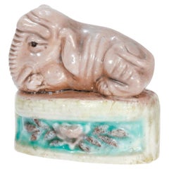 Vintage Chinese Export Porcelain Miniature Elephant Figurine