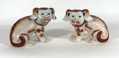 Antique Chinese Export Porcelain Models of Puppy Dogs