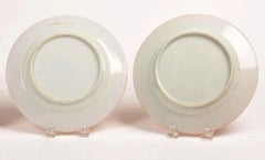 Chinese Export Porcelain Pair of Orange Fitzhugh Plates