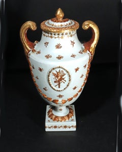 Chinese Export Porcelain Pistol-handled Vase and Cover for the American Market