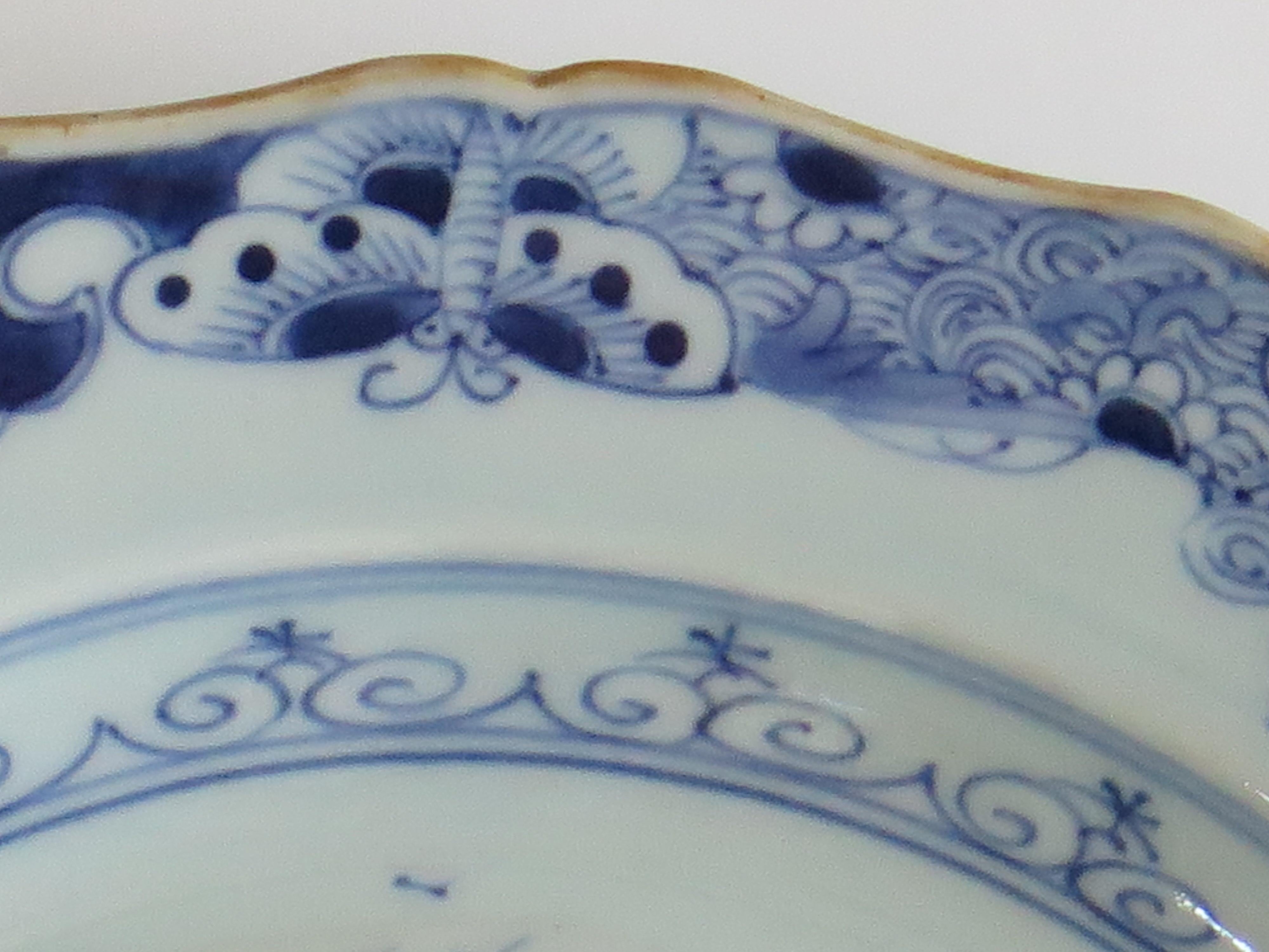 Chinese Export Porcelain Plate Blue and White Waterside Scene, Qing, circa 1770 8