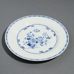 Chinese export porcelain plate decorated in cobalt underglaze blue, 1750's