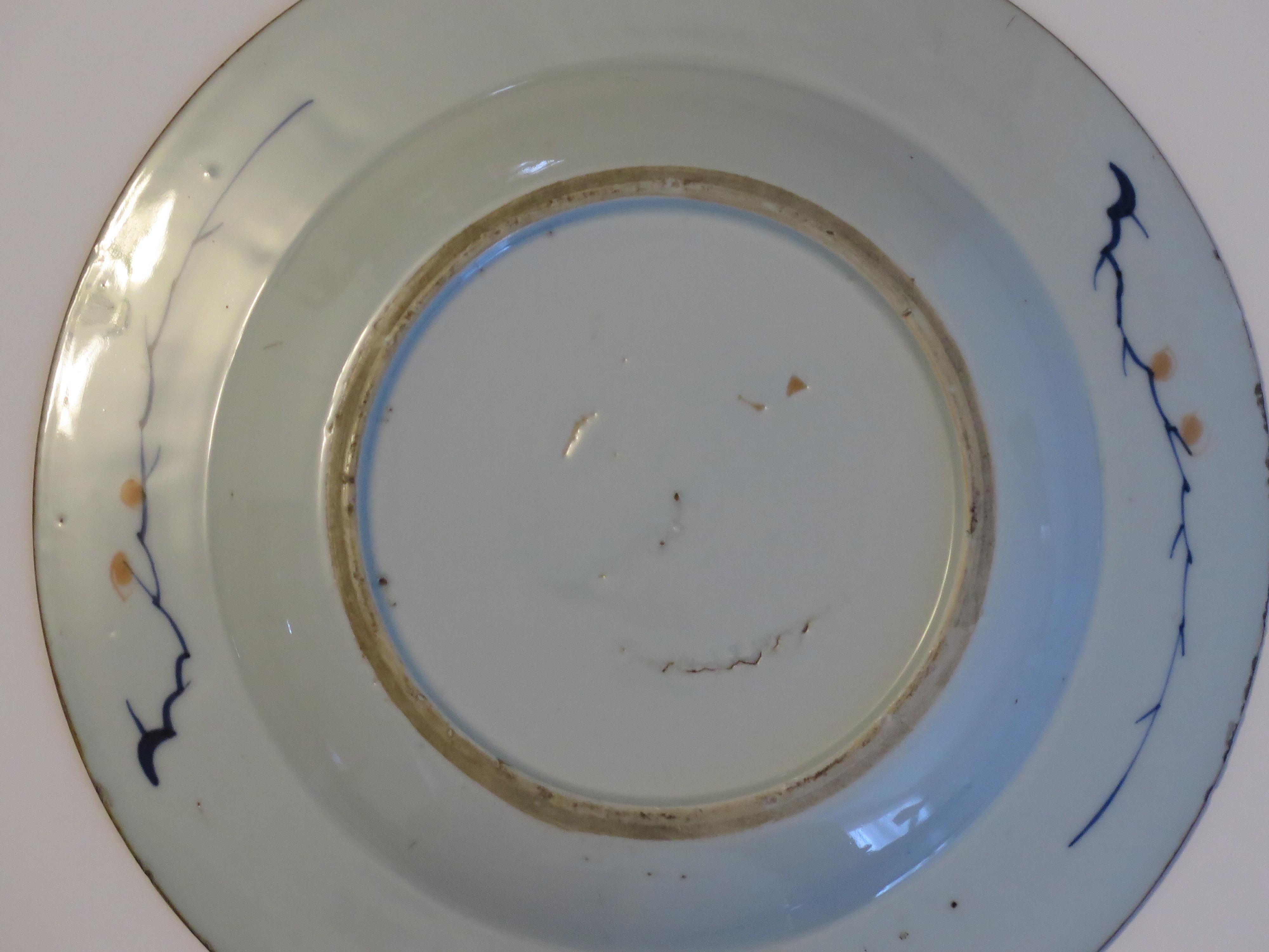 Chinese Export Porcelain Plate Kakiemon-Imari decoration, Qing Kangxi Ca 1700  For Sale 5