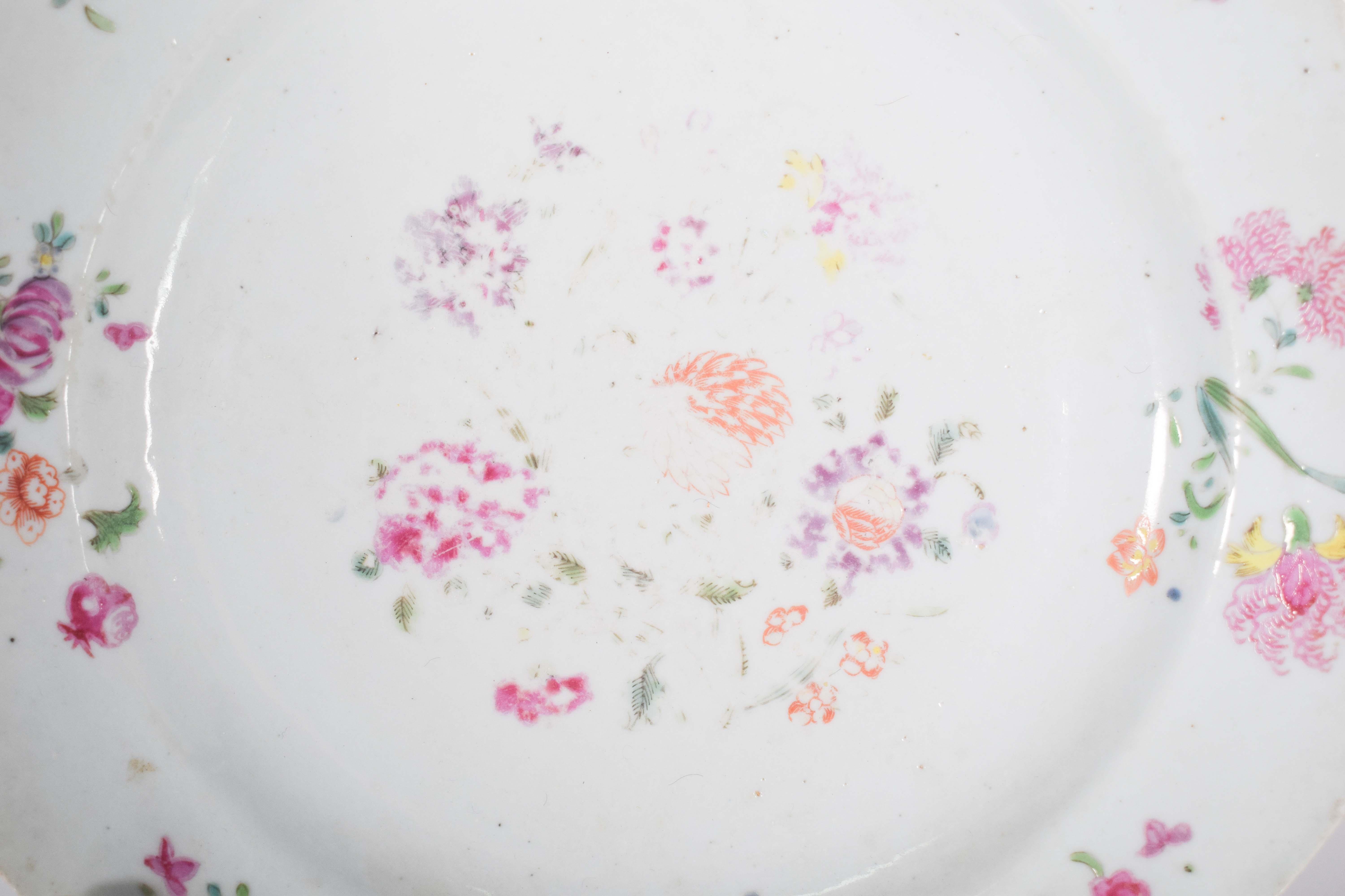 Baroque Chinese Export Porcelain Plate, Qing Dynasty For Sale