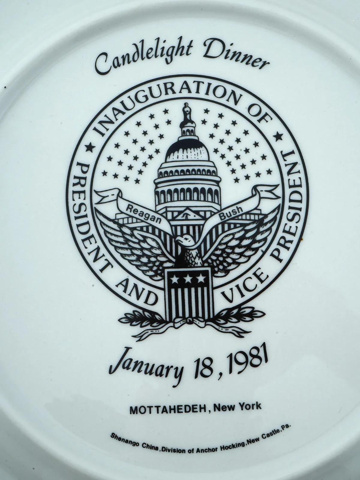 Chinese Export Porcelain Plate Reagan Bush Inauguration For Sale 2