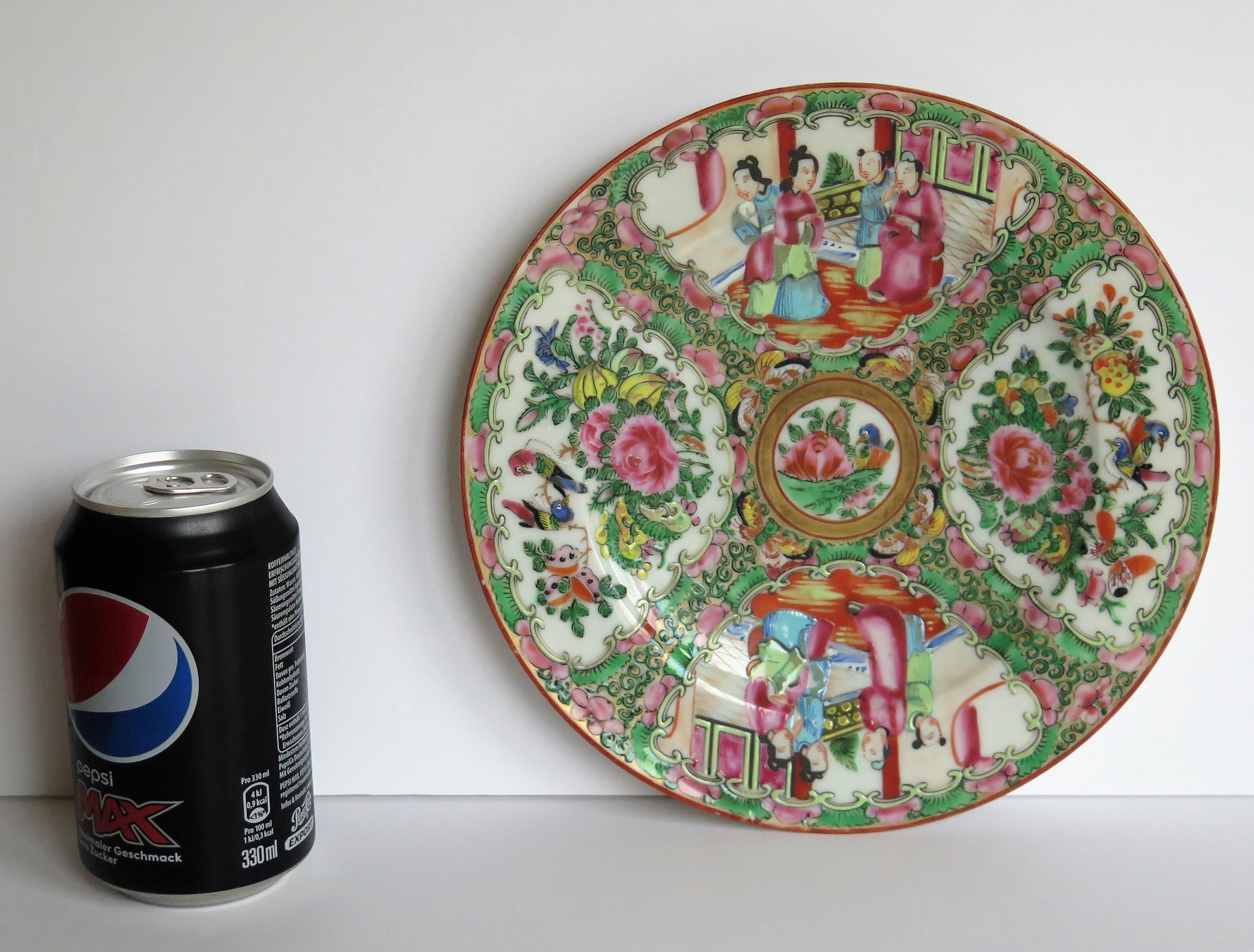 Chinese Export Porcelain Plate Rose Medallion Hand Painted, Qing, circa 1870 10