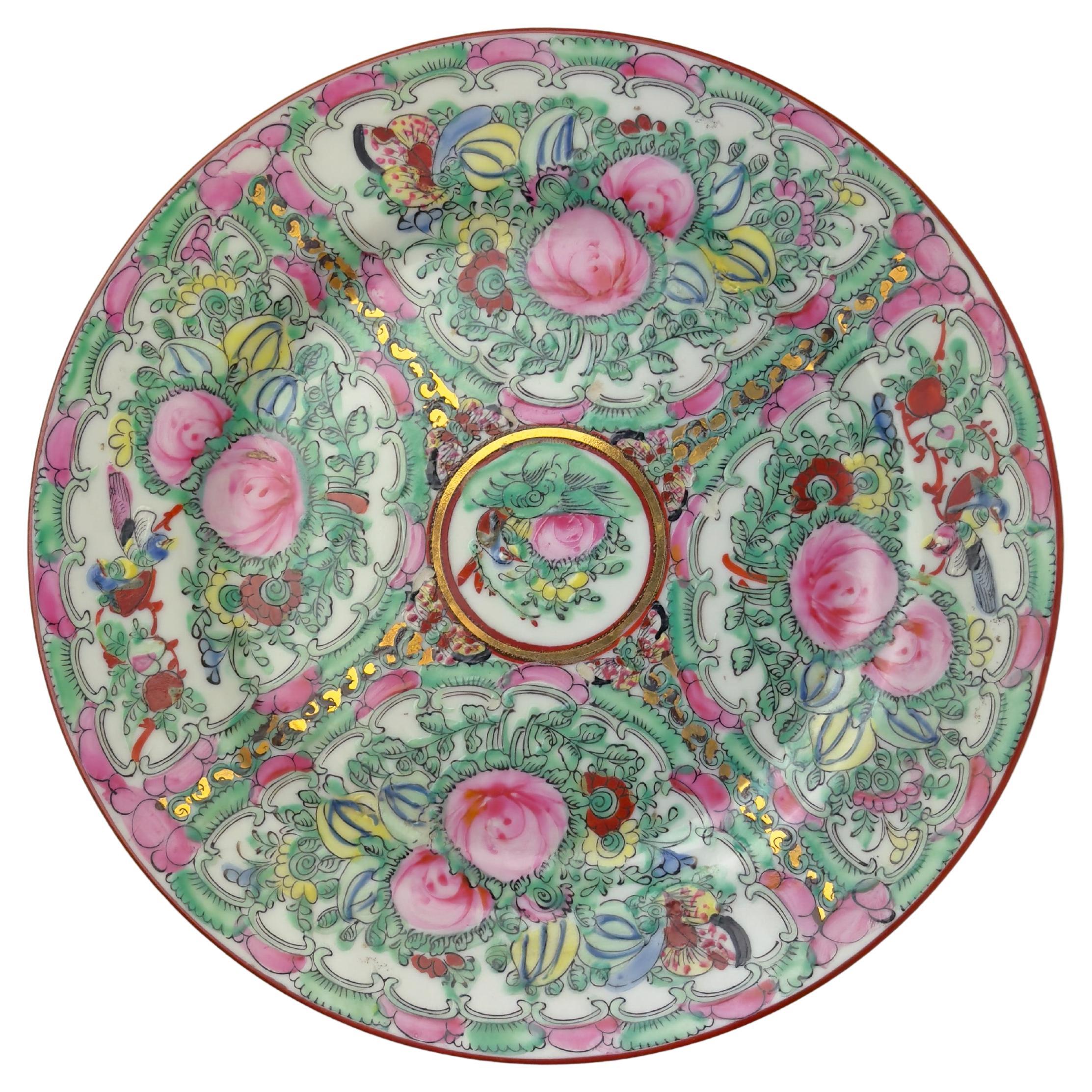 Plat en porcelaine d'exportation chinoise de Macao, 20e siècle