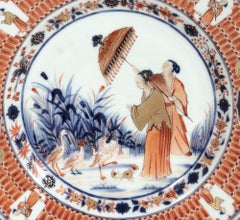 Chinese Export Porcelain Pronk La Dame Au Parasol Plate