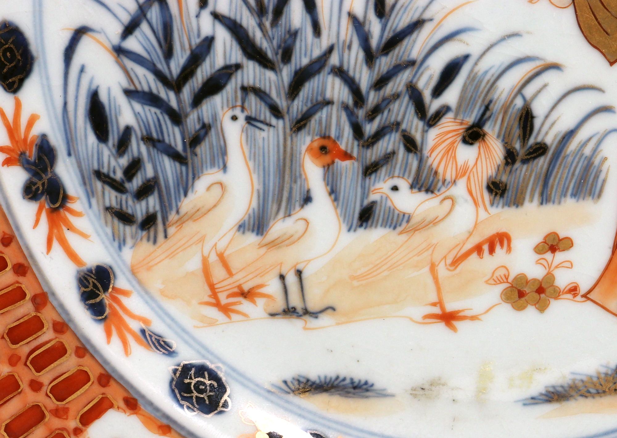 Milieu du XVIIIe siècle Assiette La Dame au Parasol en porcelaine d'exportation chinoise Pronk en vente