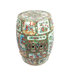 Chinese Export Porcelain Rose Medallion Garden Seat