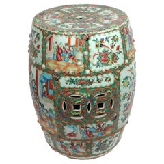 Chinese Export Porcelain Rose Medallion Garden Seat