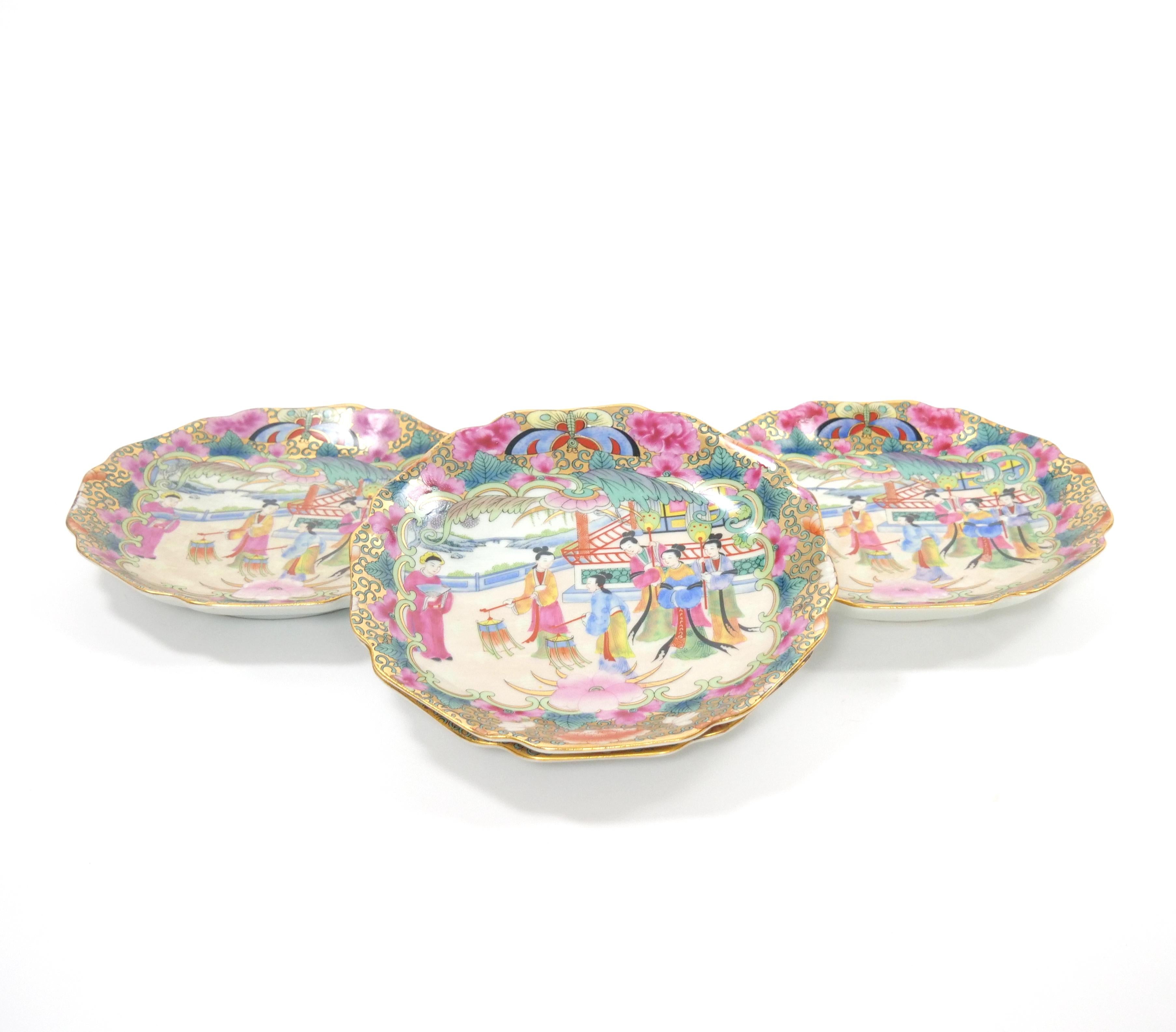 Chinese Export Porcelain Serving Dish Rose Medallion , Qing For Sale 4