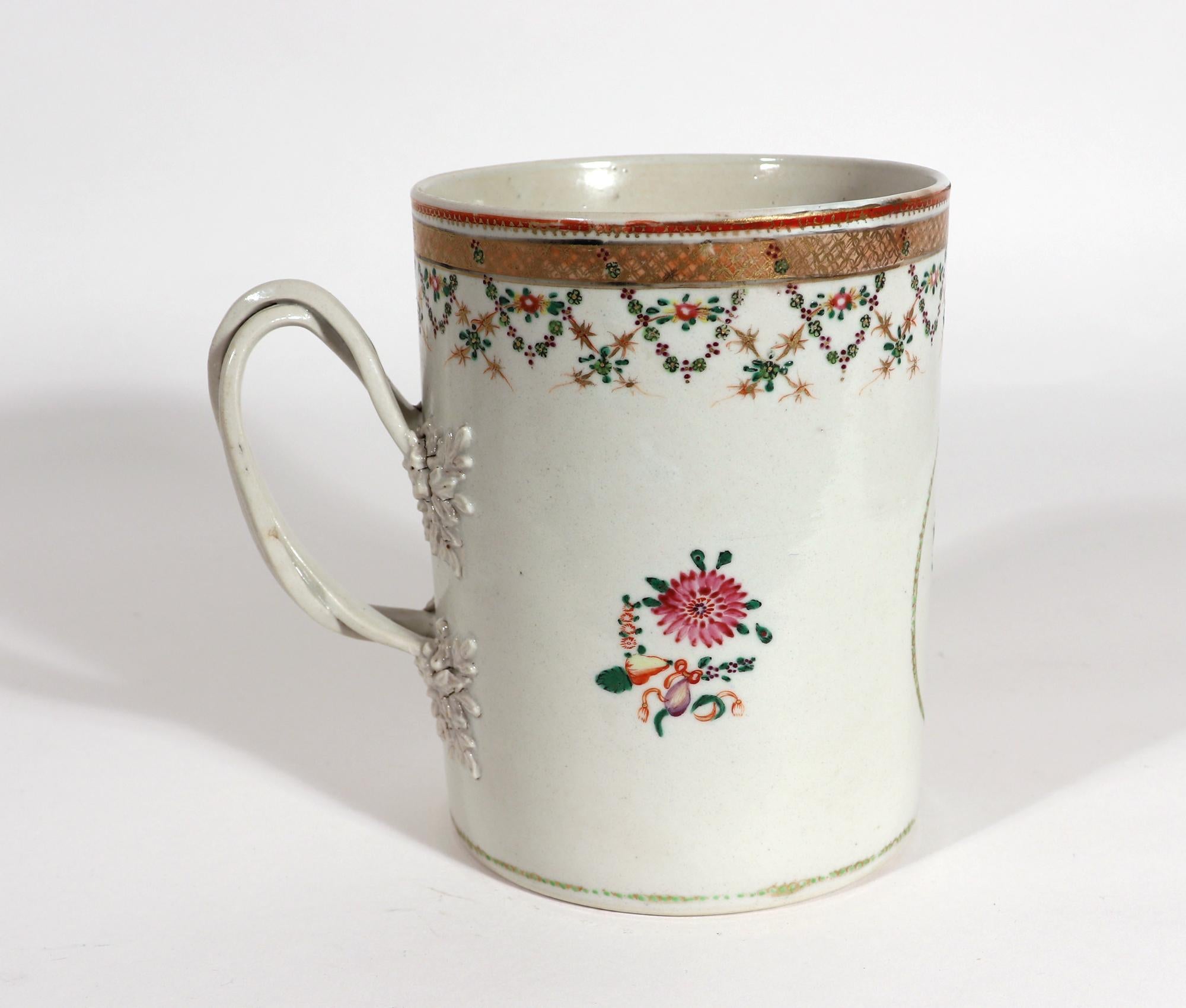 Chinese Export Porcelain Set of Graduated Famille RoseTankards For Sale 7