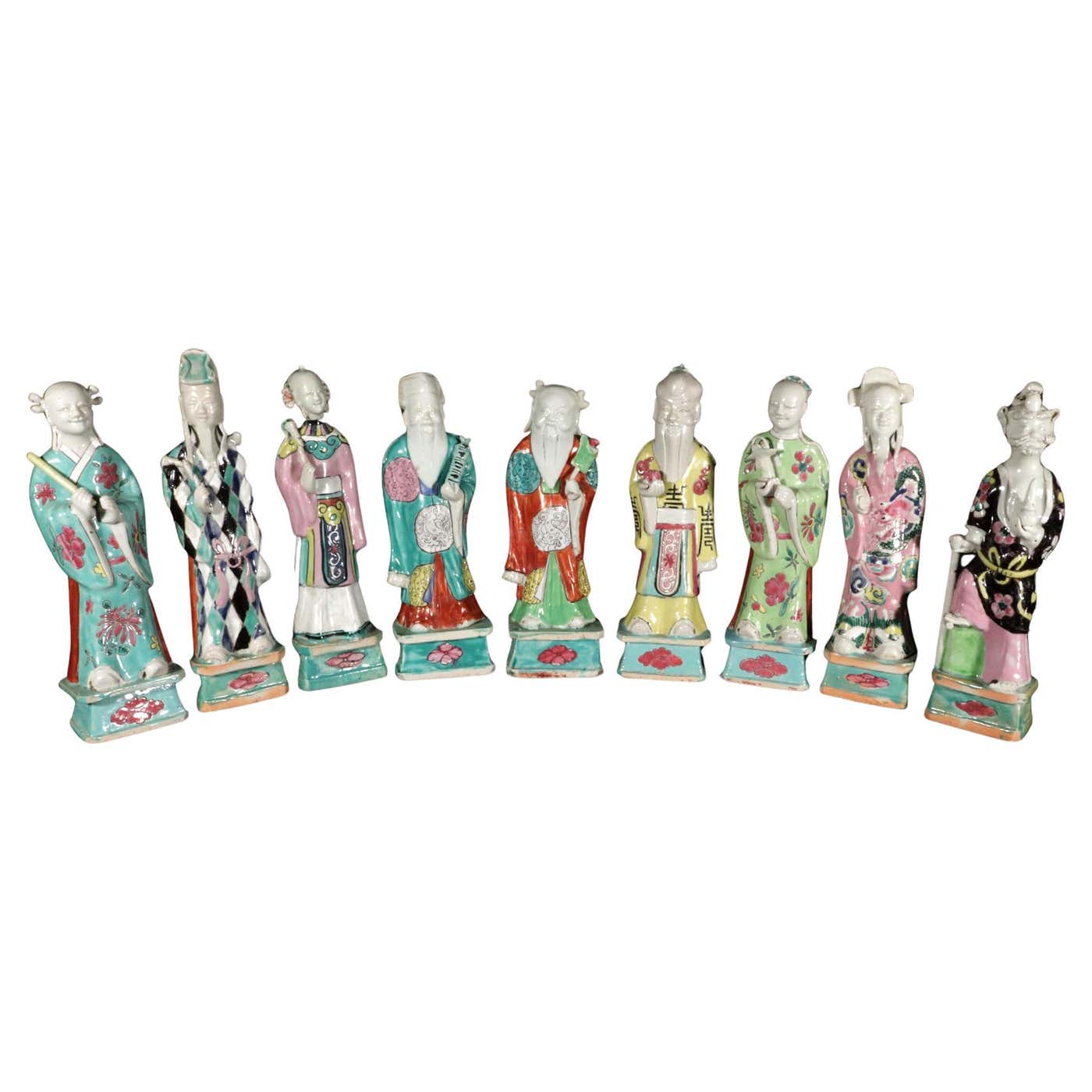 Chinese Export Porcelain Taoist Immortal Figures Eight Immortals And chinese-export-porcelain-taoist-immortal-figures-eight-immortals-and