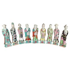 Chinese Export Porcelain Taoist Immortal Figures, Eight Immortals and the Leader