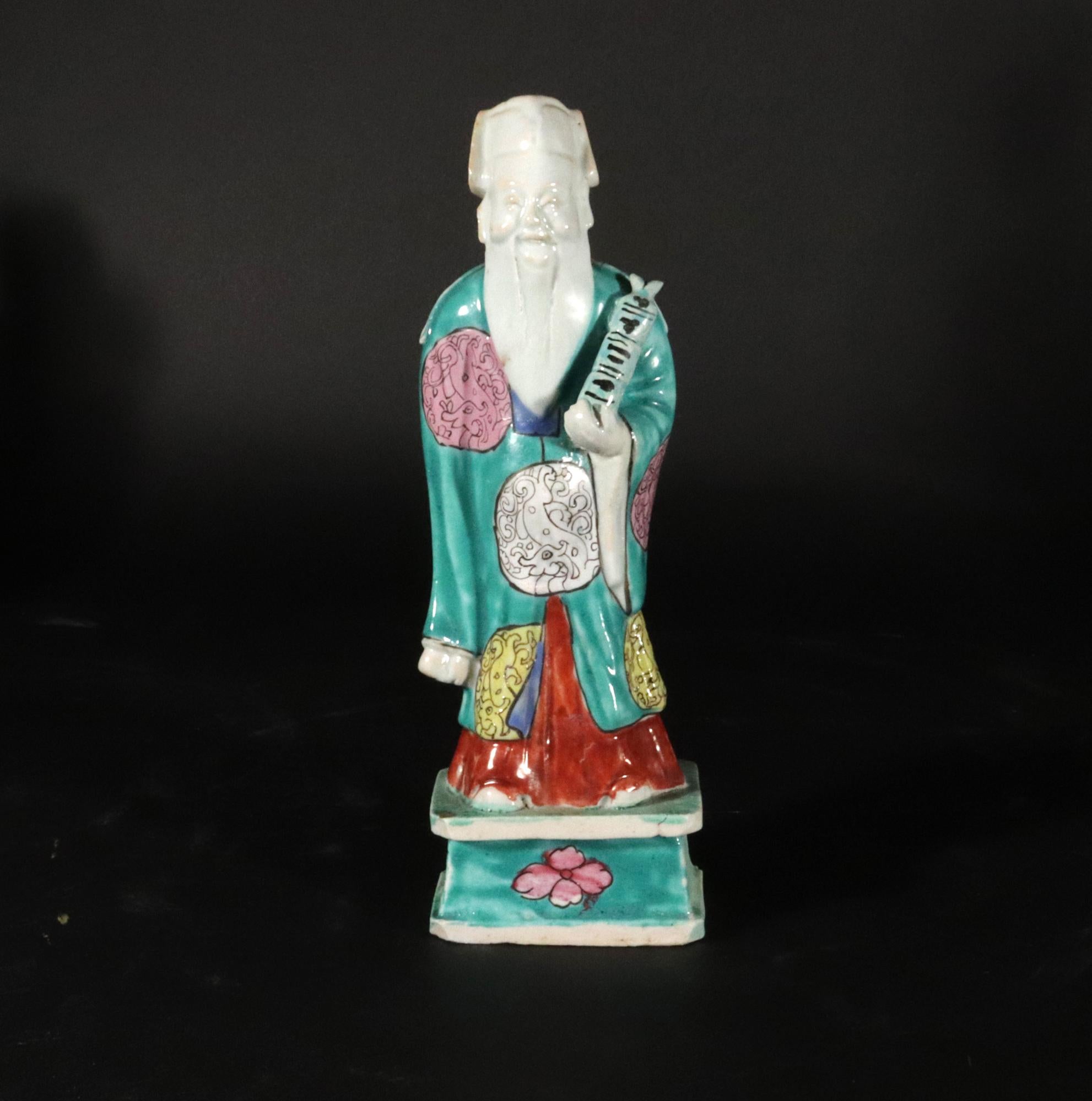 Chinese Export Porcelain Taoist Immortal Figures Set Of Seven For Sale chinese-export-porcelain-taoist-immortal-figures-set-of-seven-for-sale