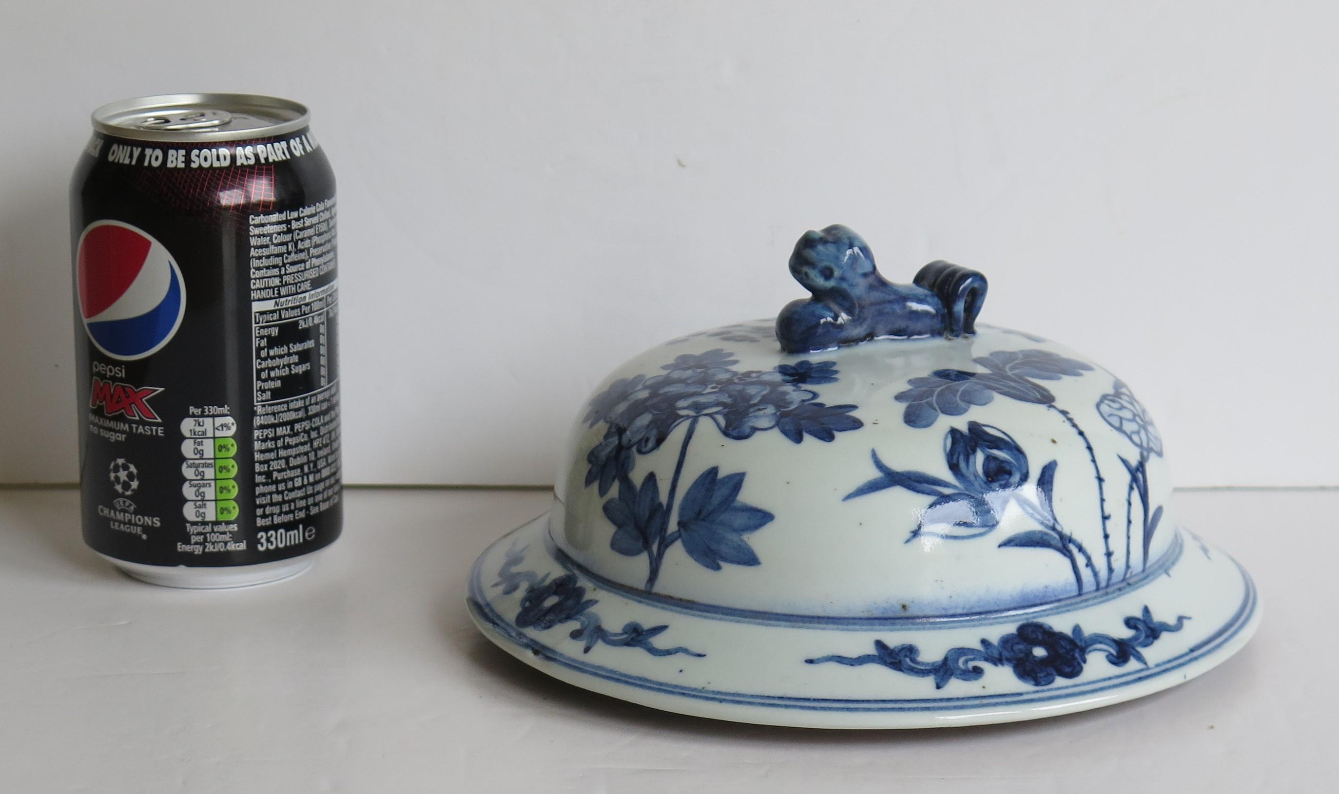 Chinese Export Temple Vase and Lid porcelain Blue & White Hand Painted,  19th C 10