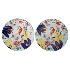 Chinese Export Porcelain Tobacco Leaf Plates