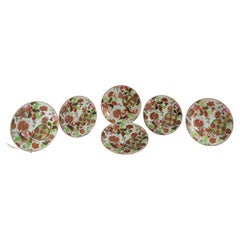 Assiettes « Feuilles de tabac » en porcelaine chinoise d'exportation – Lot de six
