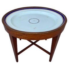 Bandeja de porcelana china de exportación sobre soporte de madera personalizado