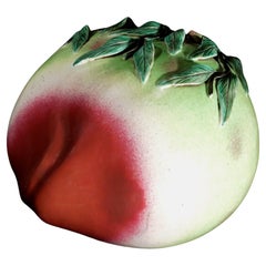 Porcellana cinese da esportazione Trompe Giant L'Oeil Pesca Frutta d'Altare