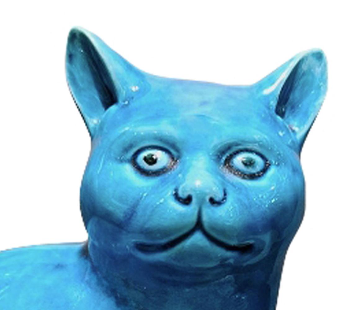 Chinese Export Porcelain Turquoise Pair of Cats For Sale 5
