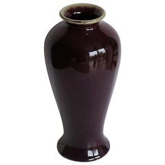 Antique 19thC Chinese Export Porcelain Vase or Jar "Sang-de-boeuf" Ox Blood Red, Qing 