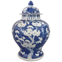 Chinese Export Prunus Vase and Lid