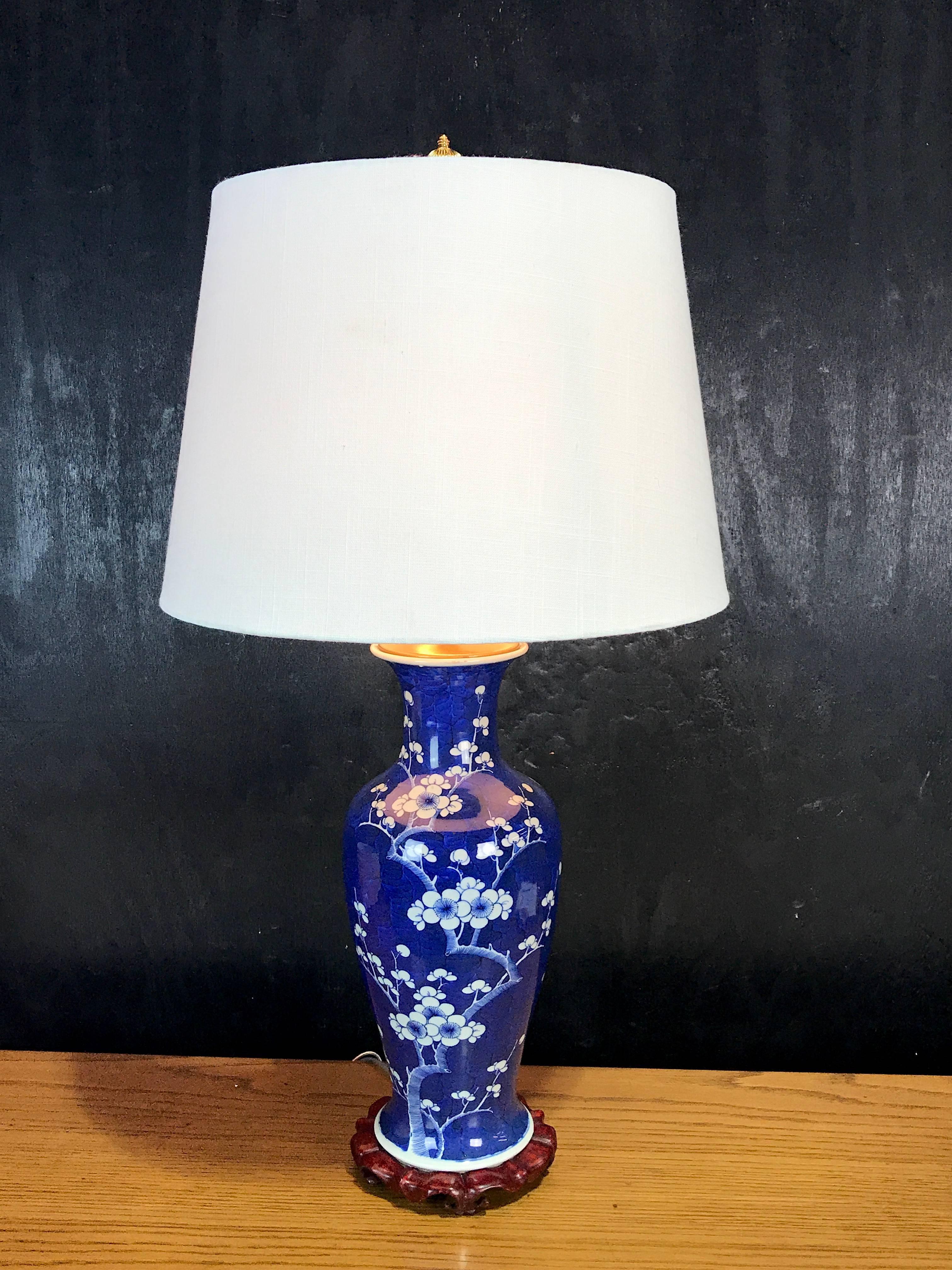 Chinese Export Prunus Vase, Now as a Lamp For Sale 3