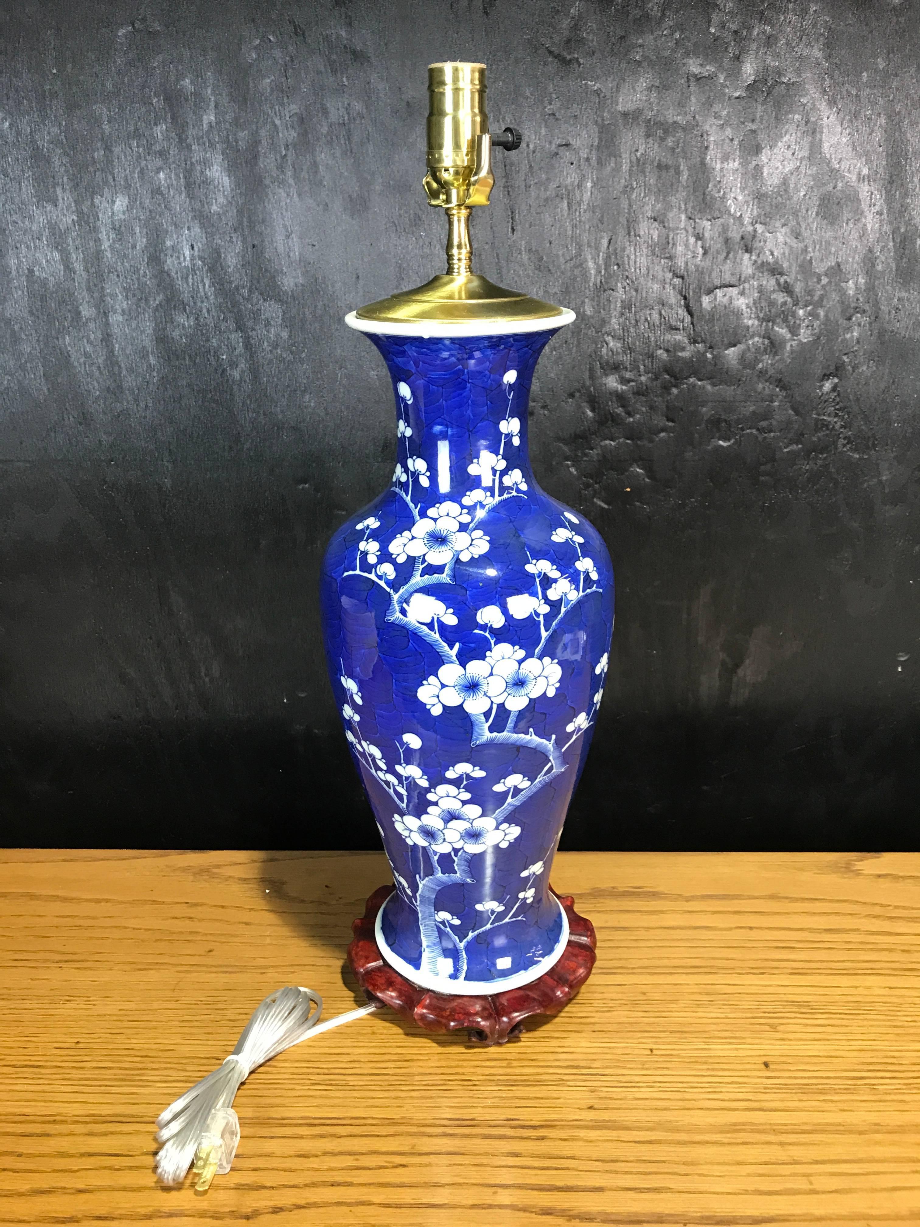 Chinese Export Prunus Vase, Now as a Lamp For Sale 2
