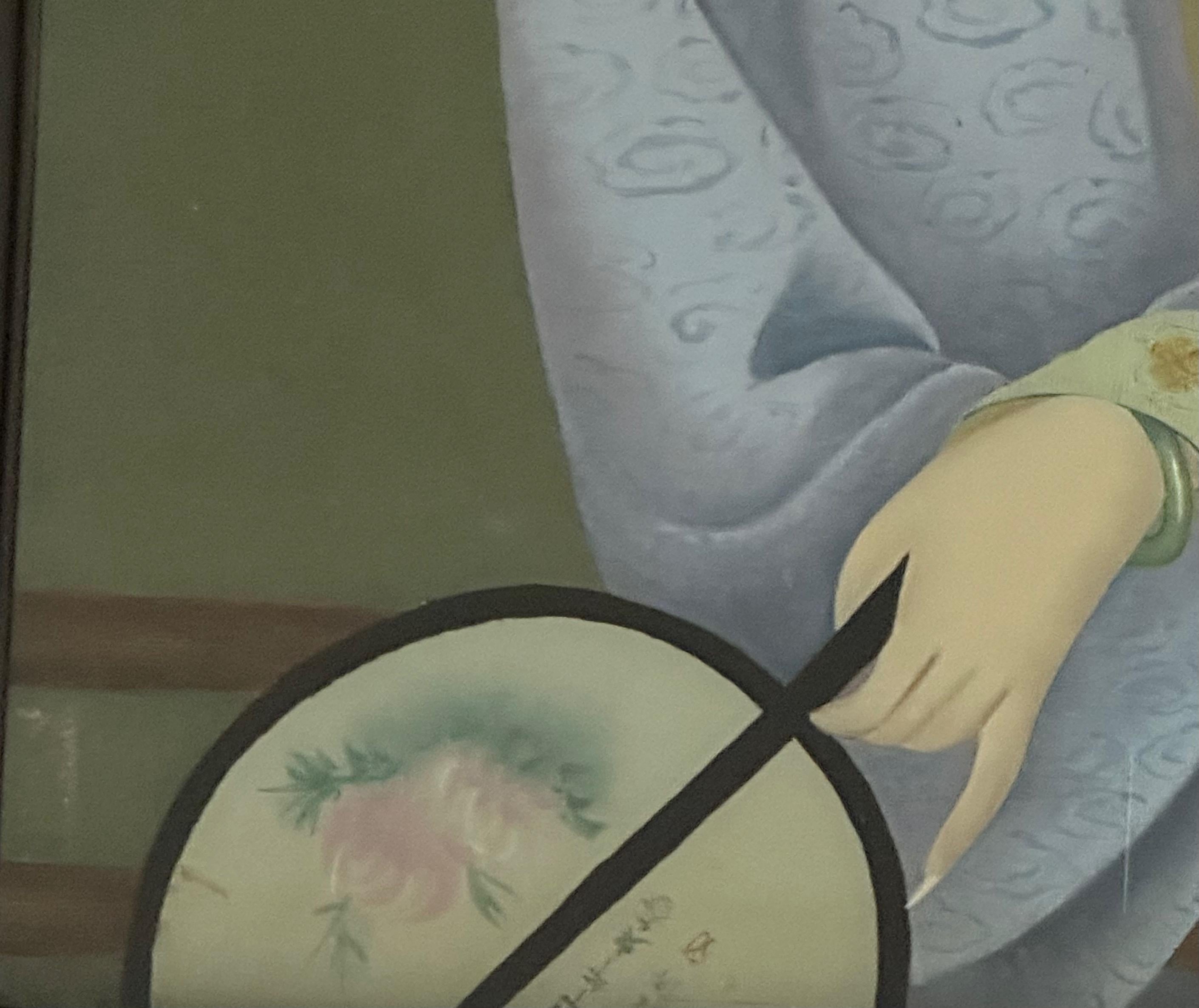 Pintura china al dorso de vidrio de exportación Mujer joven en venta 4