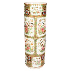 Chinese Export Rose Mandarin Umbrella Stand