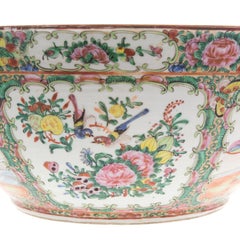 Chinese Export Rose Medallion Punch Bowl