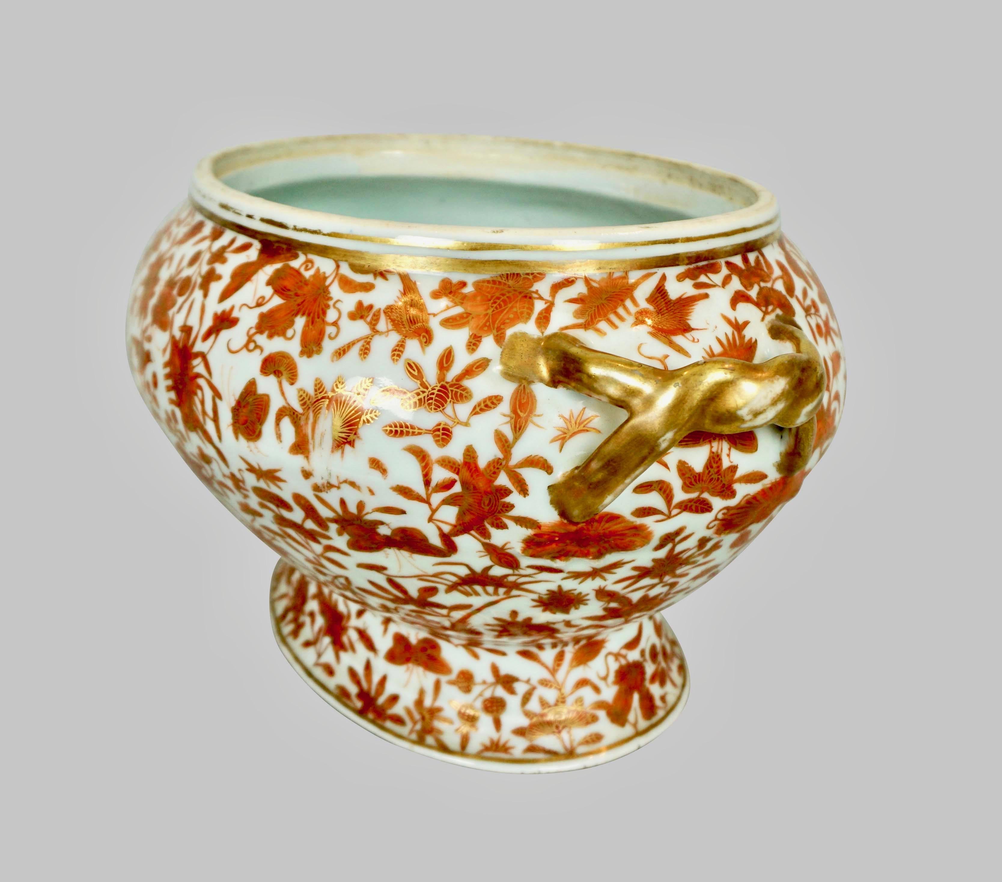 Chinese Export Sacred Bird and Butterfly Pattern Porcelain Covered Soup Tureen 2