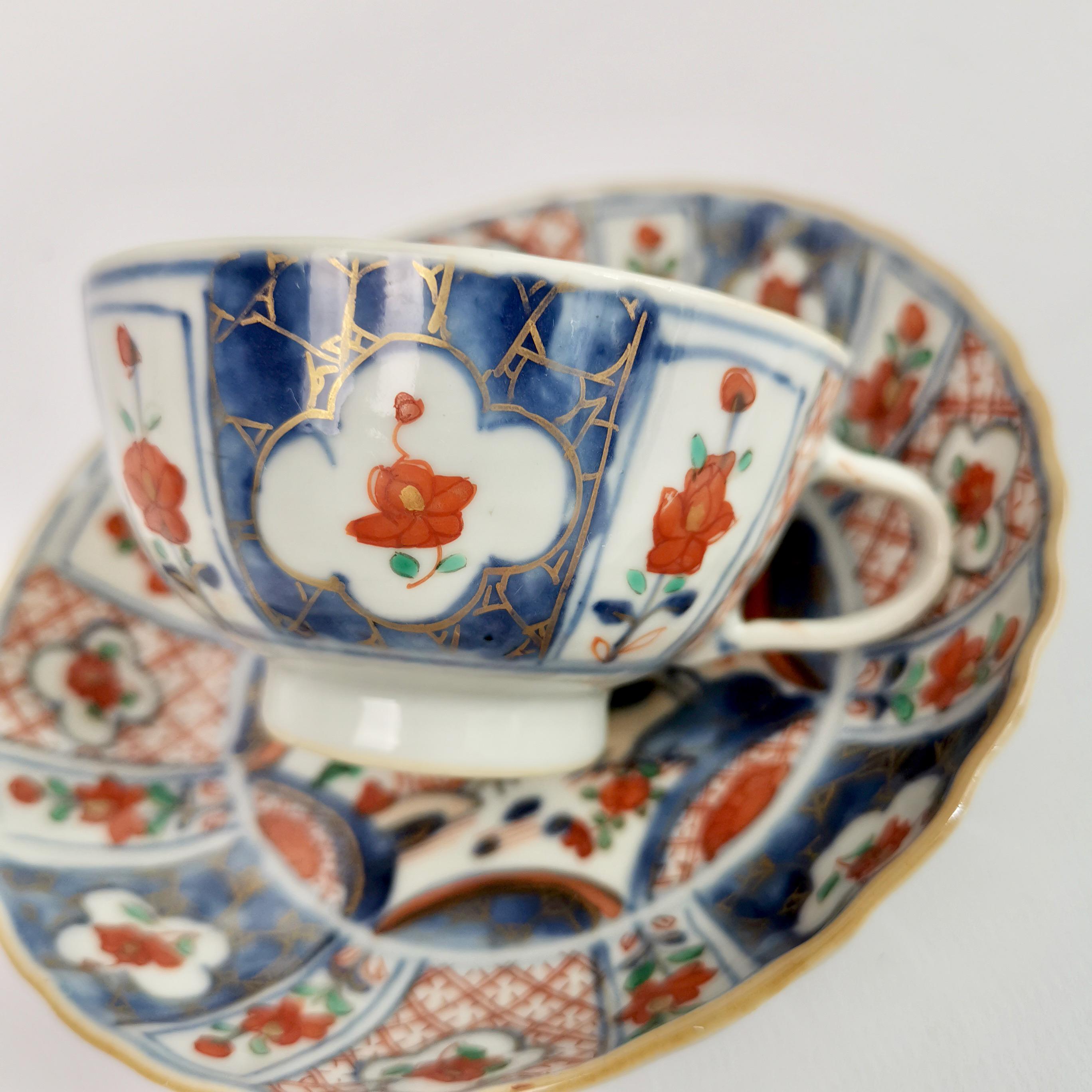 Porcelain Chinese Export Set of 6 Tea Bowls, Imari Lake Landscape, Qianlong 18th C